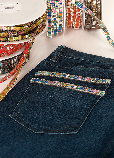 ruban, perles, bijoux, thermocollant, brillant
