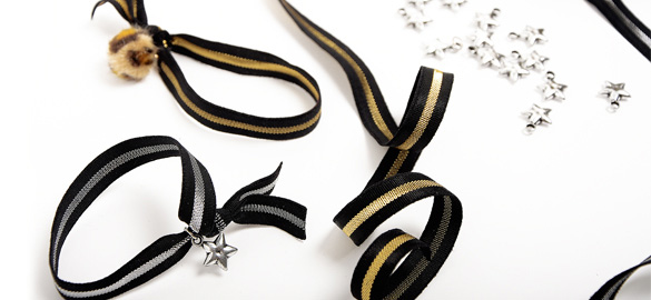 ruban, élastique, bande, métal, bijoux, accessoires, breloque, bouton
